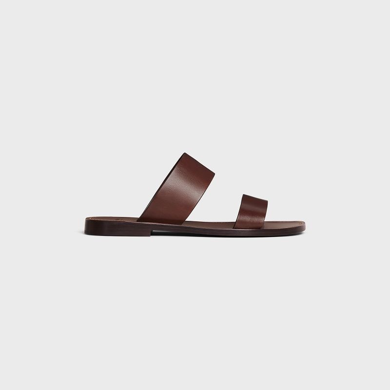 Sandale Celine Lerins In Calfskin - Vegetal Tanning Marron Foncé | CL-591890