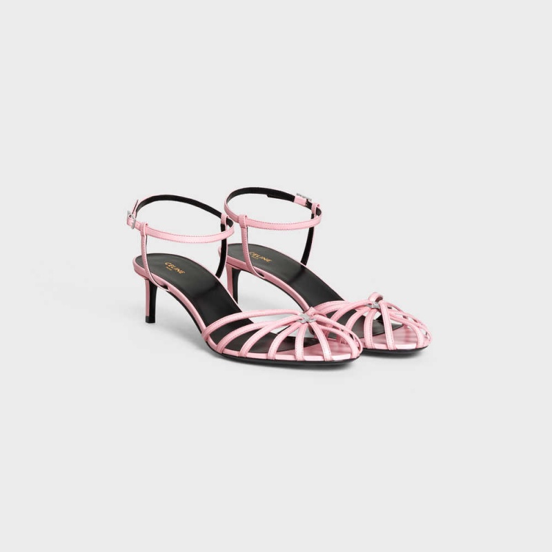 Sandale Celine Triomphe In Kidskin Silver Finishing Rose | CL-592603