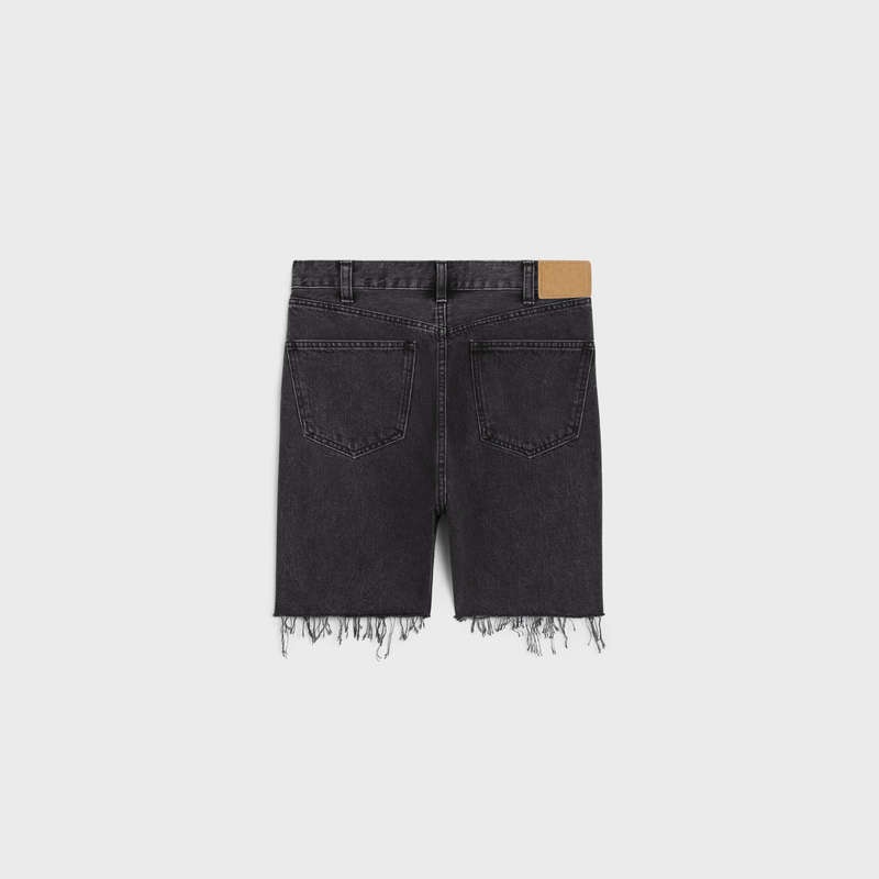 Short Celine Wesley In Charcoal Wash Denim Grise Lavage | CL-592071