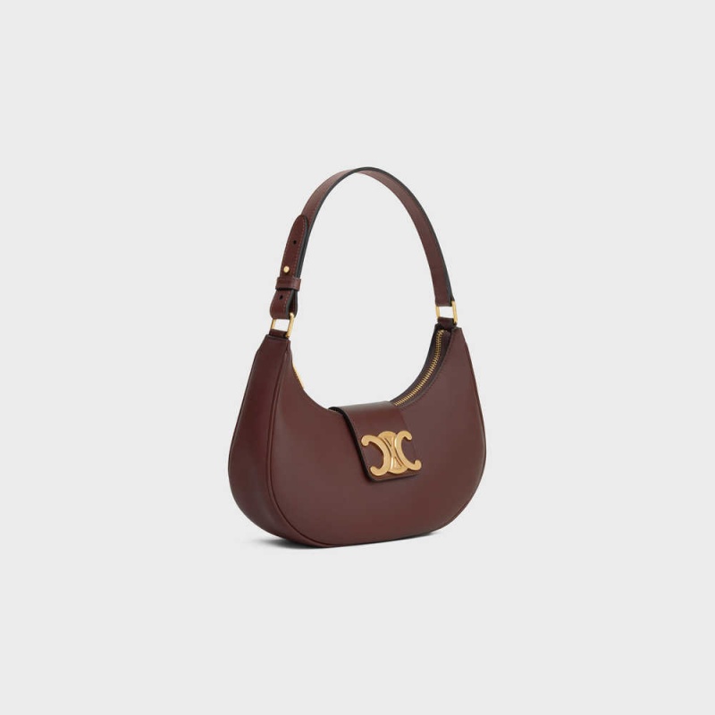 Triomphe Celine Ava Soft Bag In Smooth Calfskin Marron | CL-593173