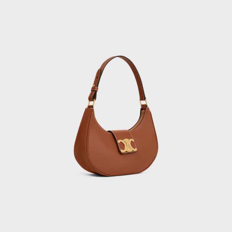 Triomphe Celine Ava Soft Bag In Smooth Calfskin Marron | CL-593172