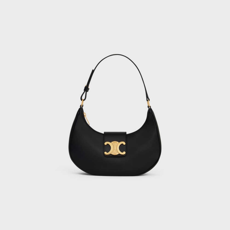 Triomphe Celine Ava Soft Bag In Smooth Calfskin Noir | CL-593171