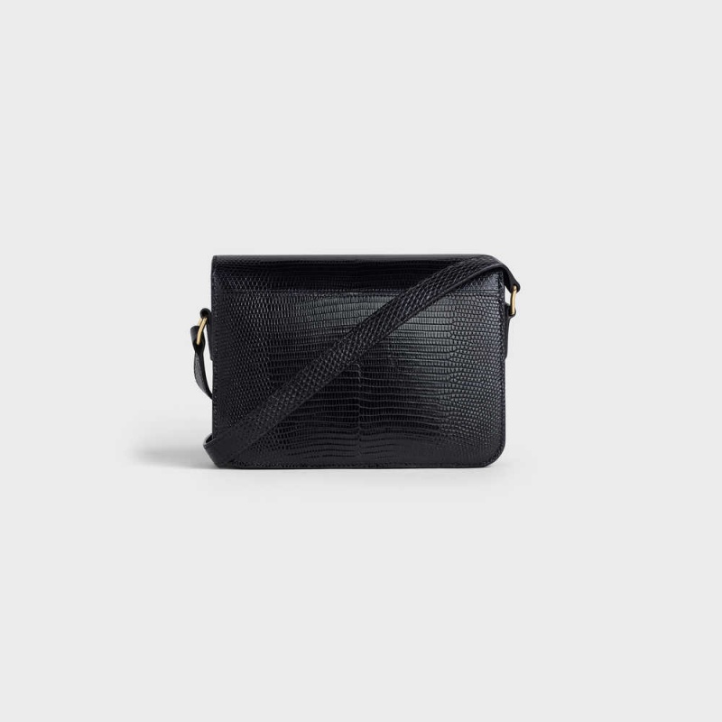 Triomphe Celine Teen Bag In Lizard Noir | CL-593213