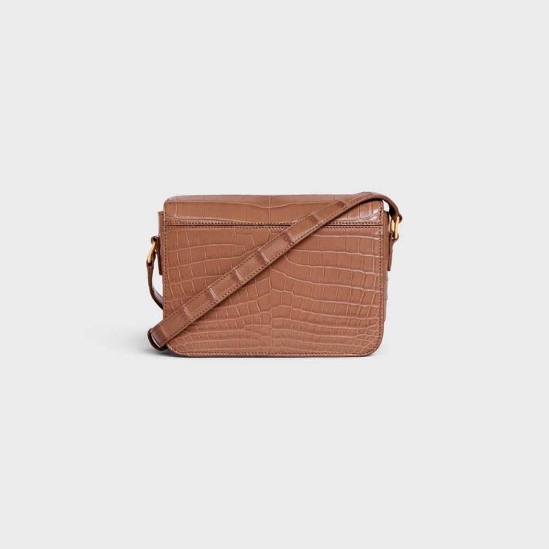 Triomphe Celine Teen Bag In Niloticus Crocodile Marron | CL-593211