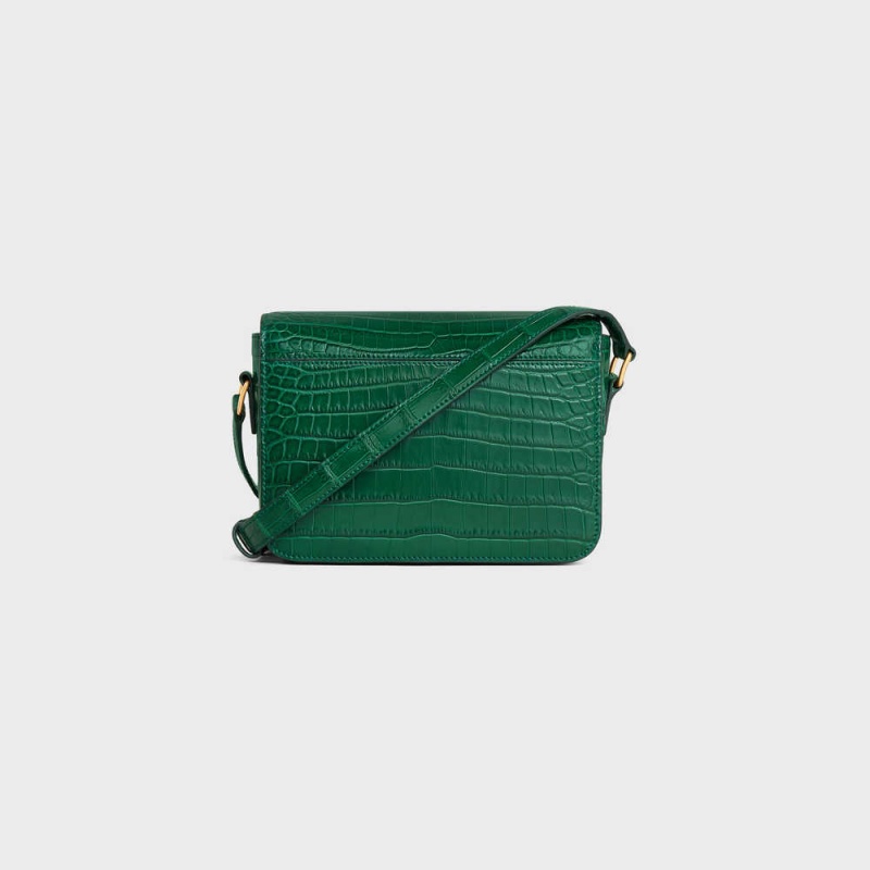 Triomphe Celine Teen Bag In Niloticus Crocodile Vert | CL-593210