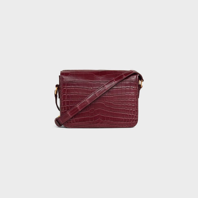 Triomphe Celine Teen Bag In Niloticus Crocodile Bordeaux | CL-593209