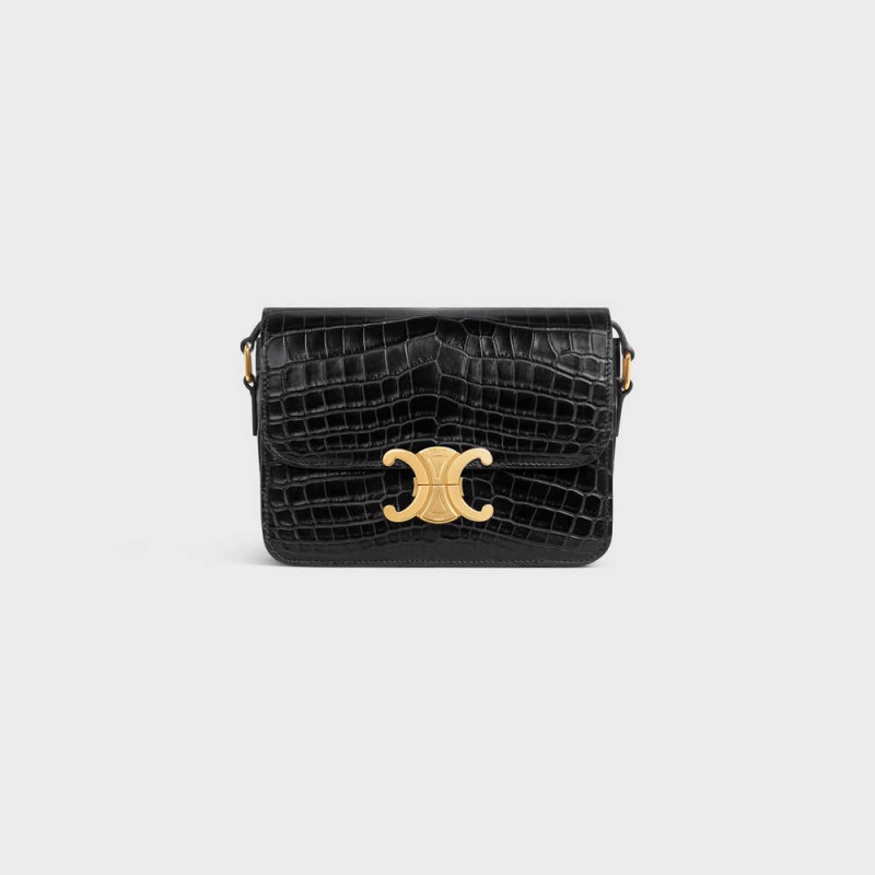 Triomphe Celine Teen Bag In Niloticus Crocodile Noir | CL-593208