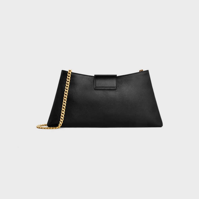 Triomphe Celine Wiltern Clutch Soft In Smooth Calfskin Noir | CL-593175