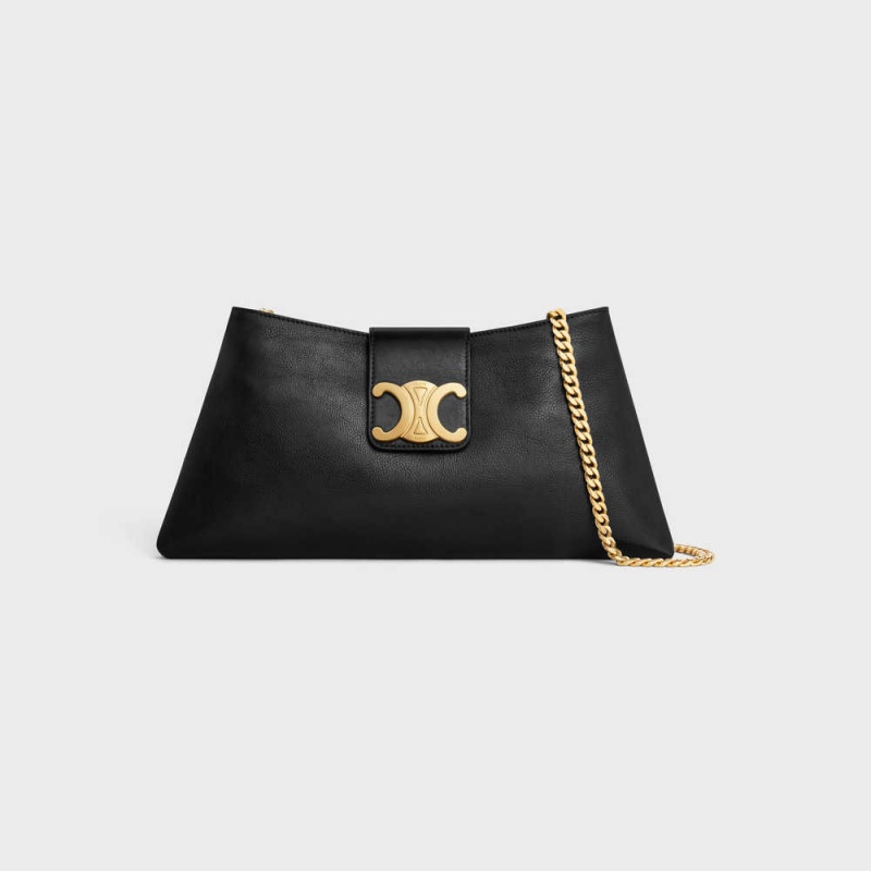 Triomphe Celine Wiltern Clutch Soft In Smooth Calfskin Noir | CL-593175