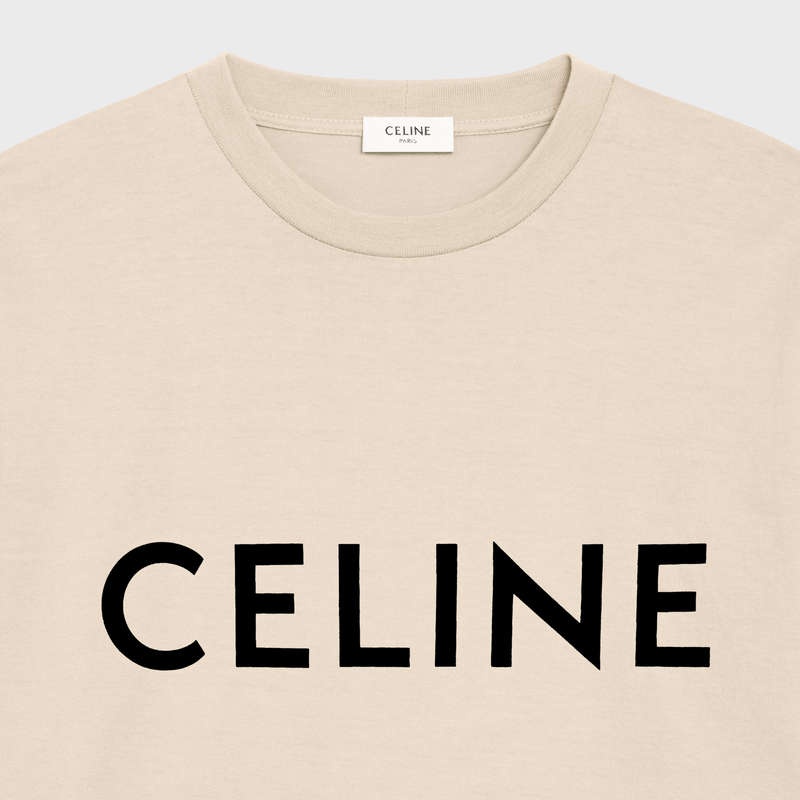 T-shirt Celine Loose In Coton Jersey Grise Beige Noir | CL-592138