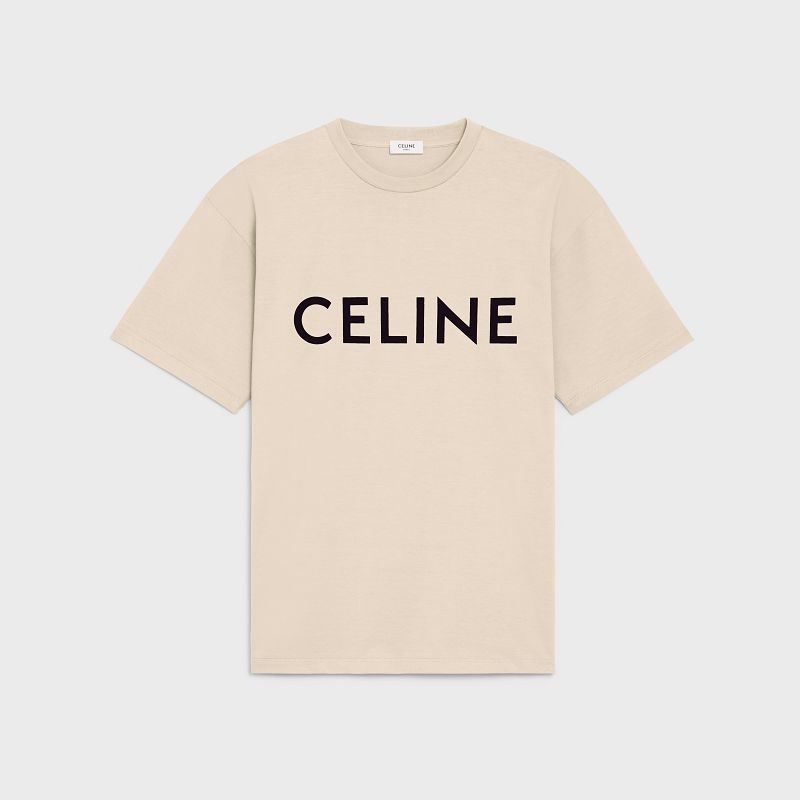 T-shirt Celine Loose In Coton Jersey Grise Beige Noir | CL-592138