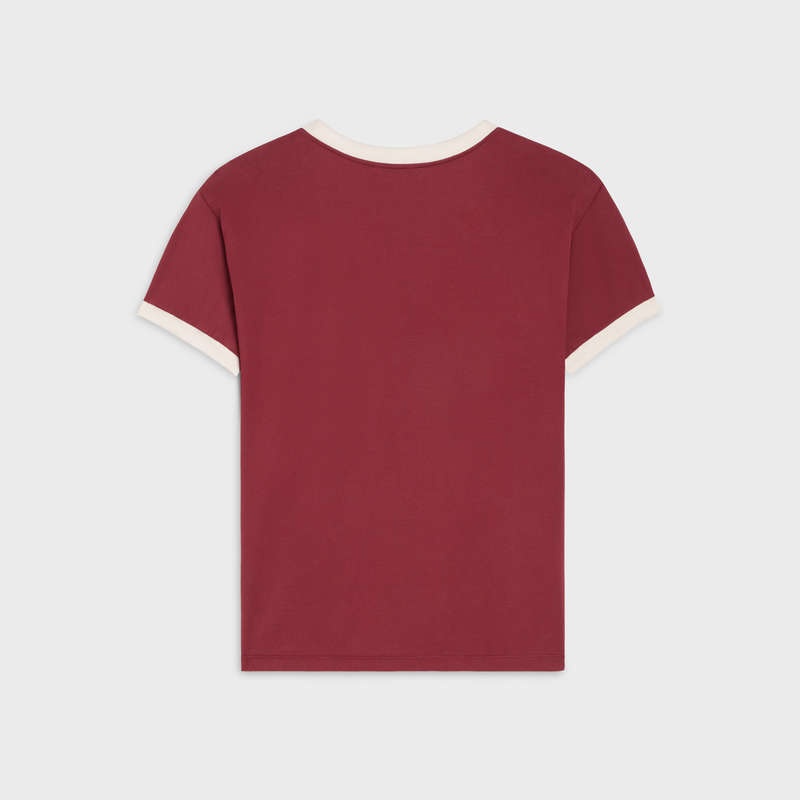 T-shirt Celine Loose In Coton Jersey Rouge Violette Blanche | CL-592126