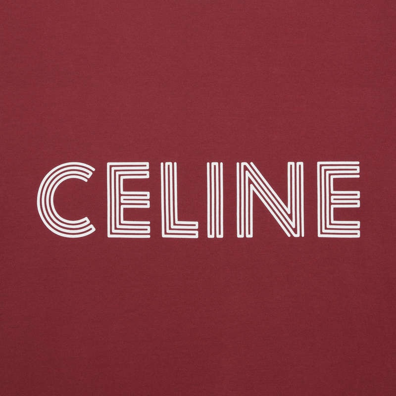 T-shirt Celine Loose In Coton Jersey Rouge Violette Blanche | CL-592126