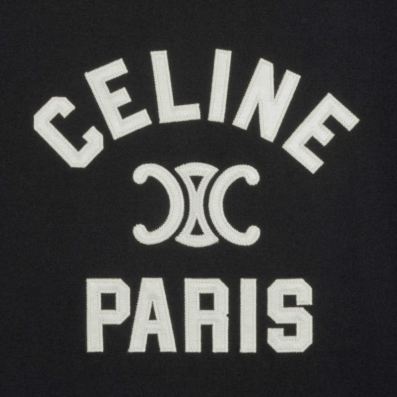 T-shirt Celine Paris Boxy In Coton Jersey Noir Blanche | CL-592787