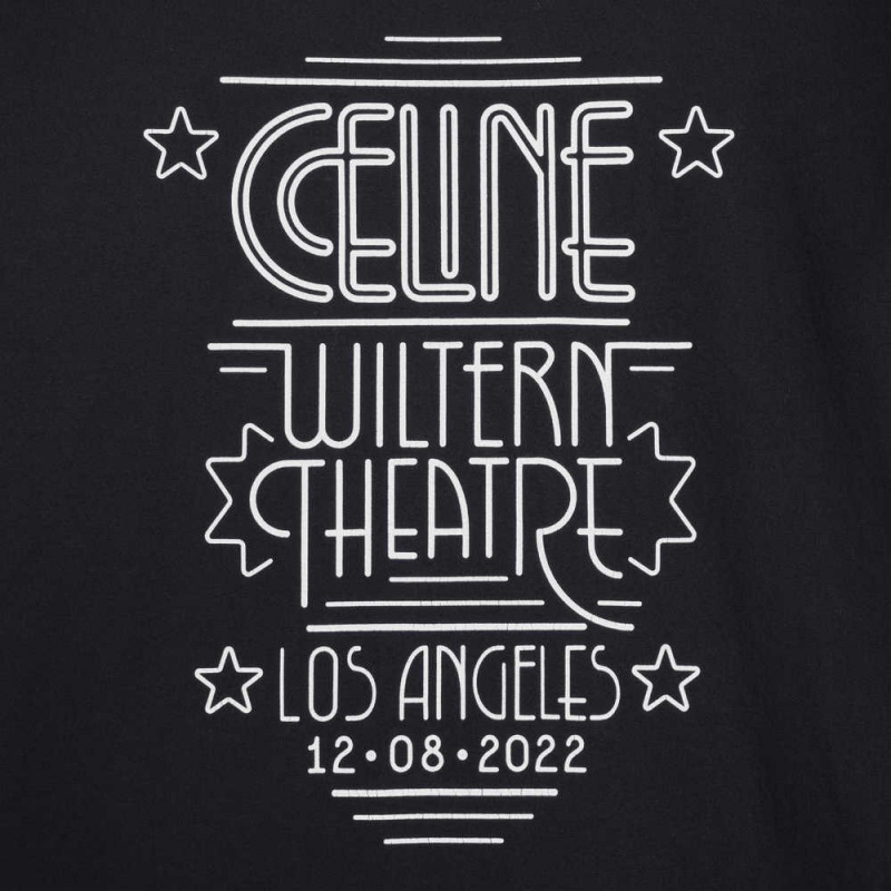 T-shirt Celine Wiltern In Coton Jersey Noir Blanche | CL-592785