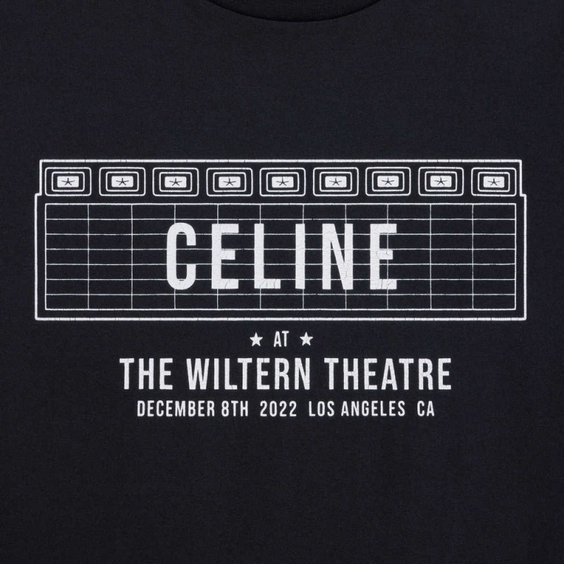 T-shirt Celine Wiltern In Coton Jersey Noir Blanche | CL-592772