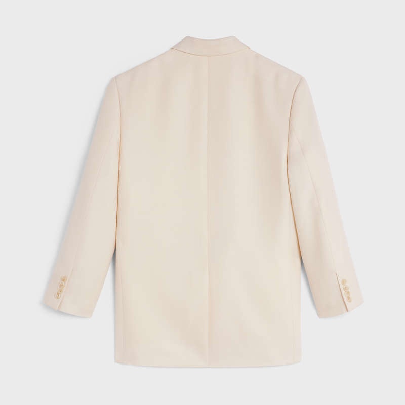 Vestes Celine Boxy In Mohair Laine Blanche | CL-592001