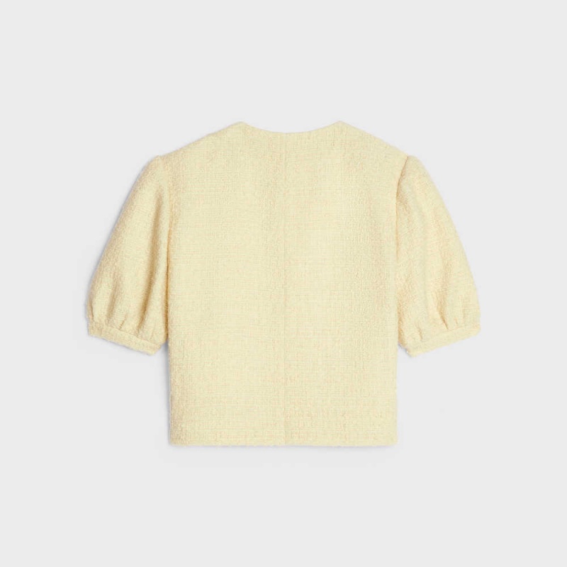 Vestes Celine Cardigan In Bouclé Tweed Abricot | CL-592629