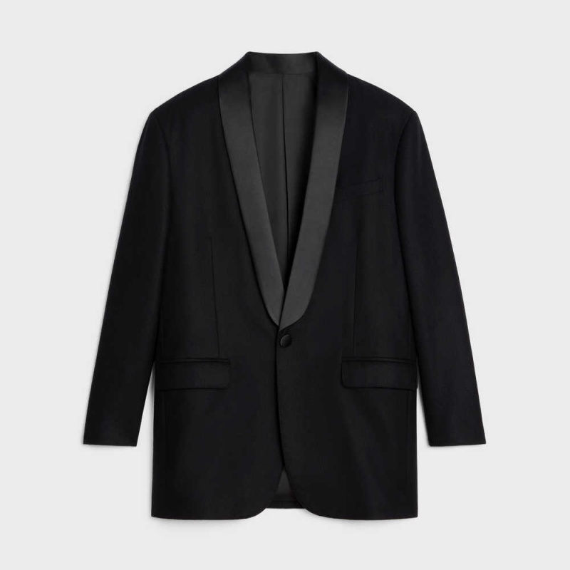 Vestes Celine GarçOn Tux In Cashmere Flannel Noir | CL-592668